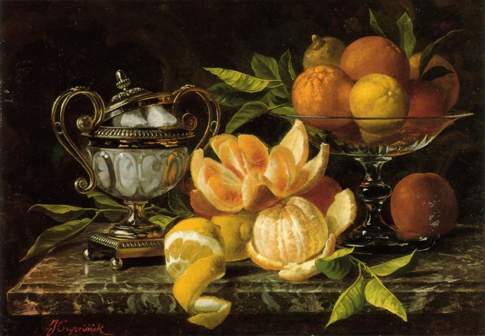 Natura morta con arance e limoni.  (Jean Capeinick)
