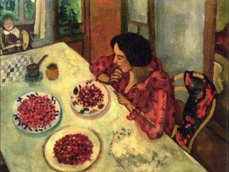 Ida e le fragole a tavola (Marc Chagall)