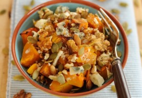 Zucca butternut, roquefort e noci