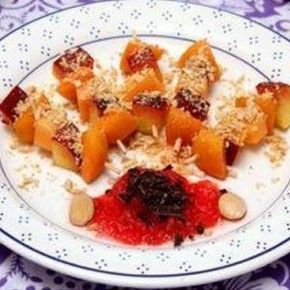 Spiedini di frutta con gremolata di anguria