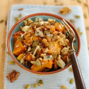 Zucca butternut, roquefort e noci