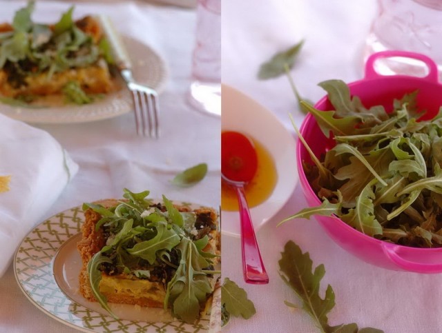 Torta di rucola e porri