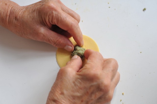 Ripieno nel disco di pasta