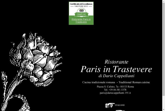Ristorante Paris in Trastevere