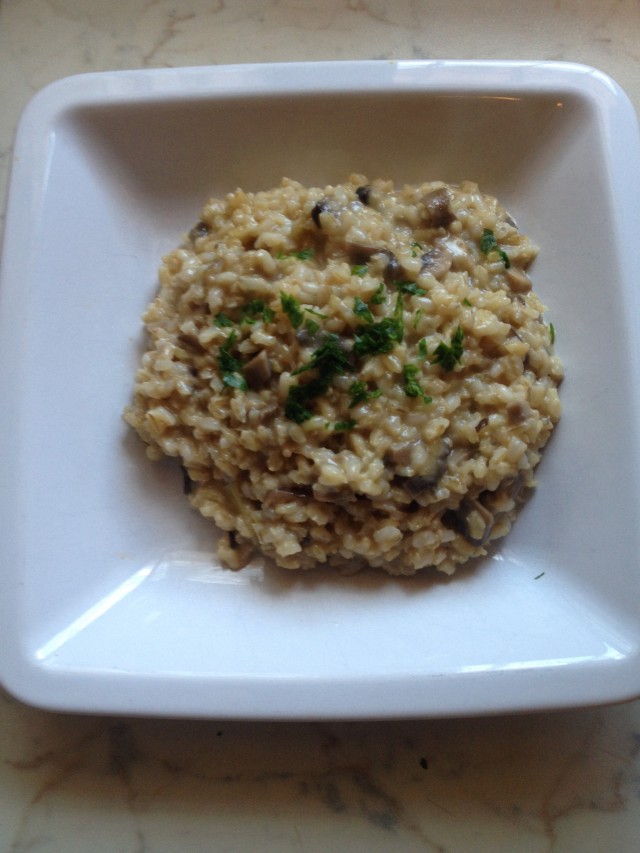 Risotto porri, porcini e champignon freschi