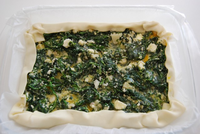 Torta con spinaci e feta