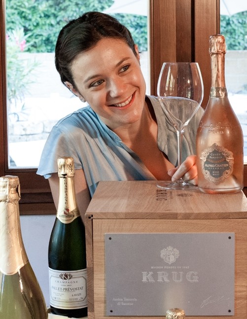 Trattoria di Sacerno, champagne Krug