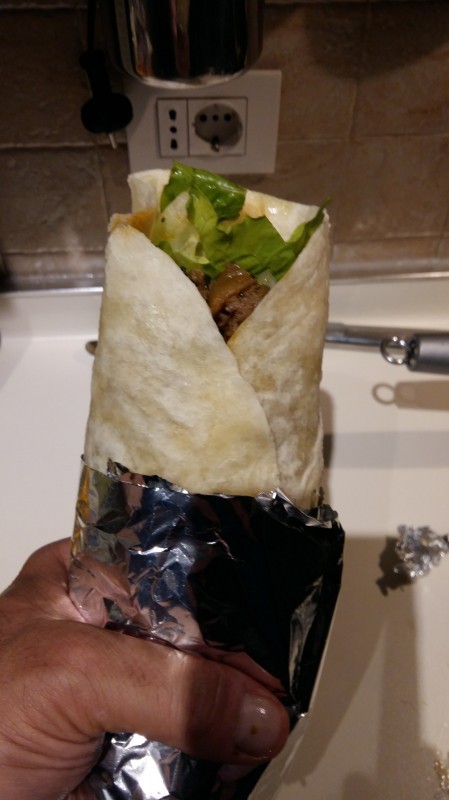 Kebab di maiale e melanzane