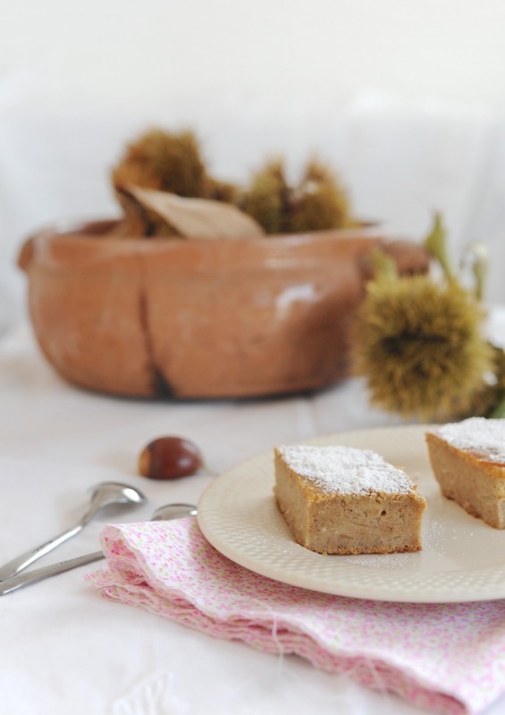 Torta di mele con ricotta e castagne