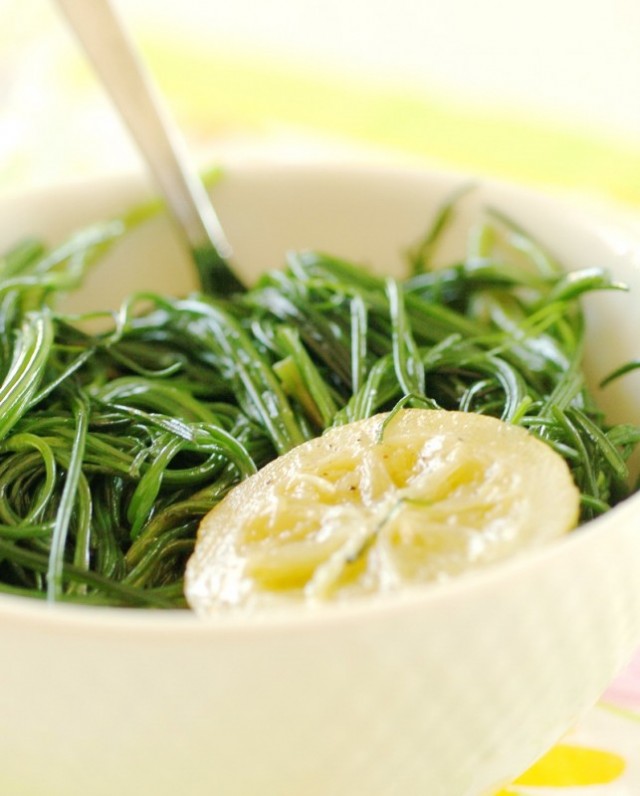 Agretti con limone confit